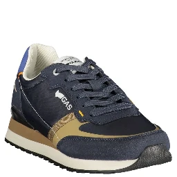 Blue Polyurethane Men Sneaker