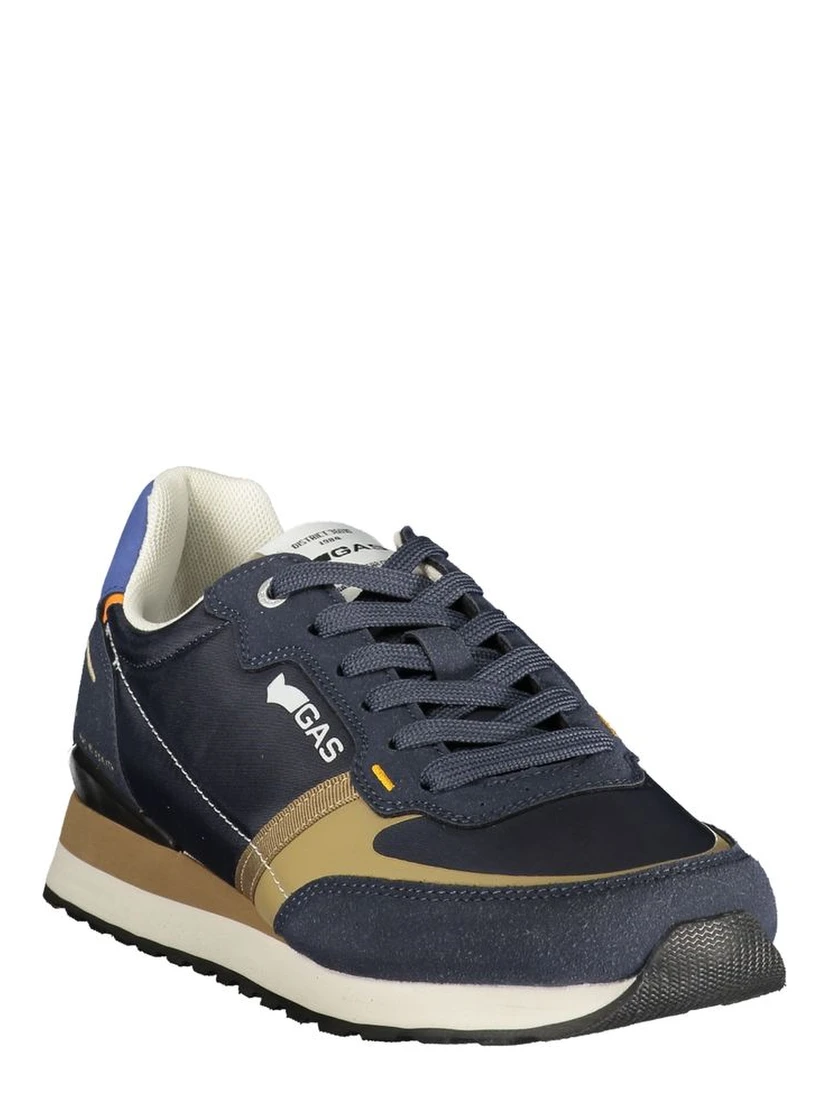 Blue Polyurethane Men Sneaker