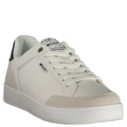 White Polyurethane Men Sneaker