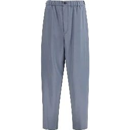 Gray Silk Casual Pants