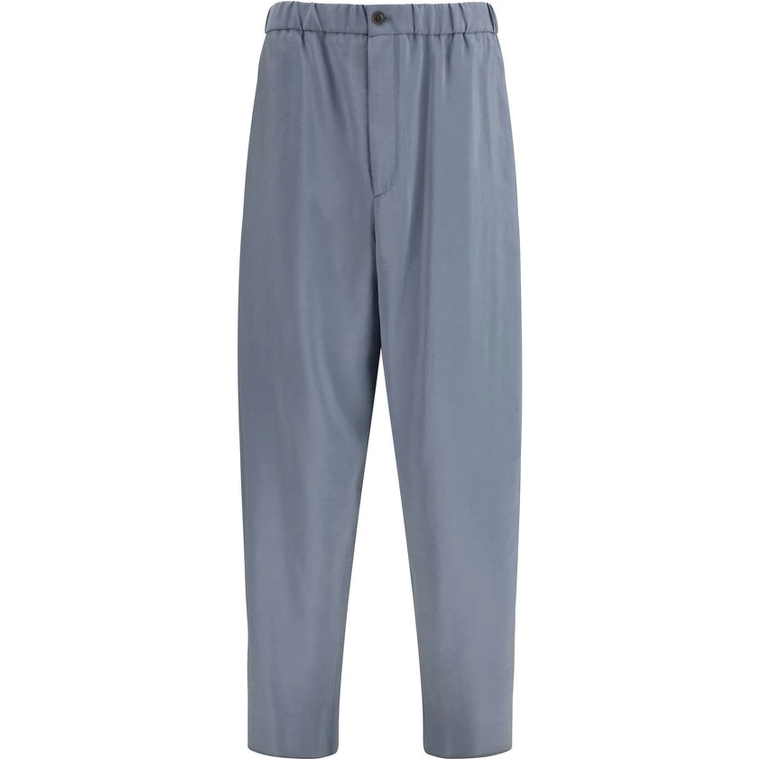 Gray Silk Casual Pants