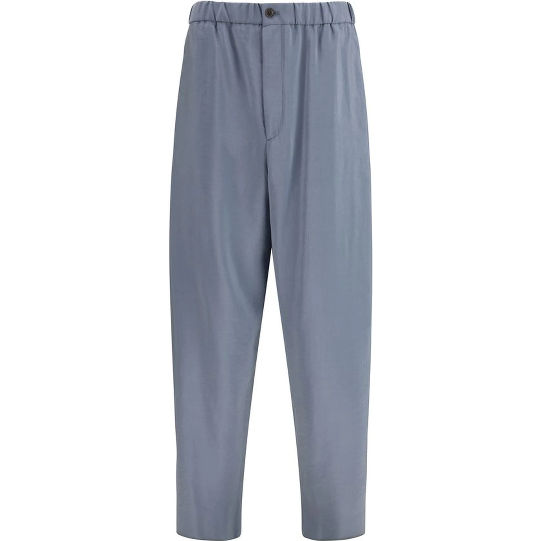 Gray Silk Casual Pants