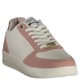 White Polyurethane Women Sneaker