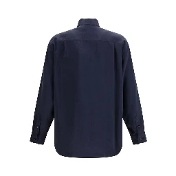 Blue Silk Dress Shirt