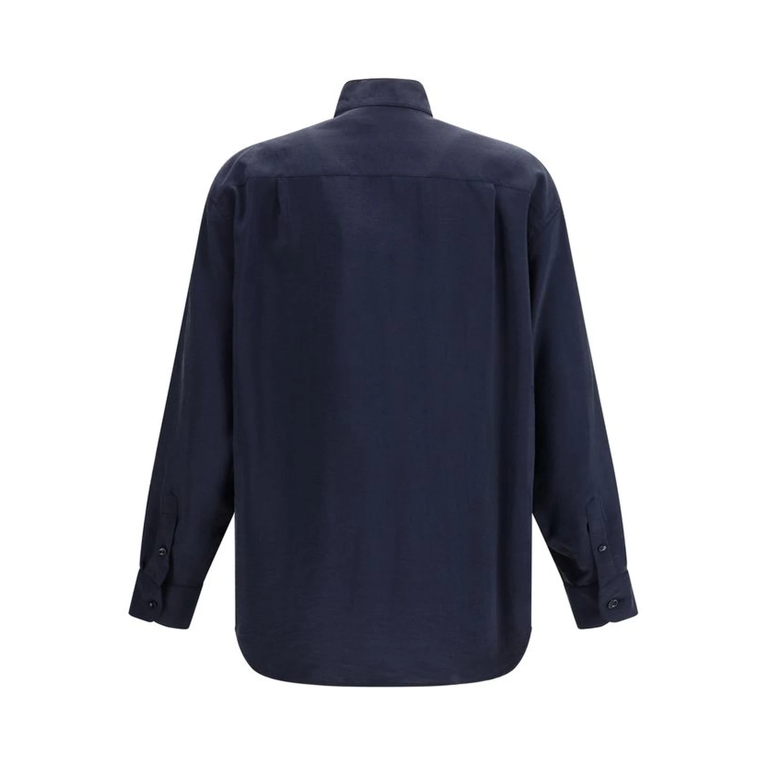 Blue Silk Dress Shirt