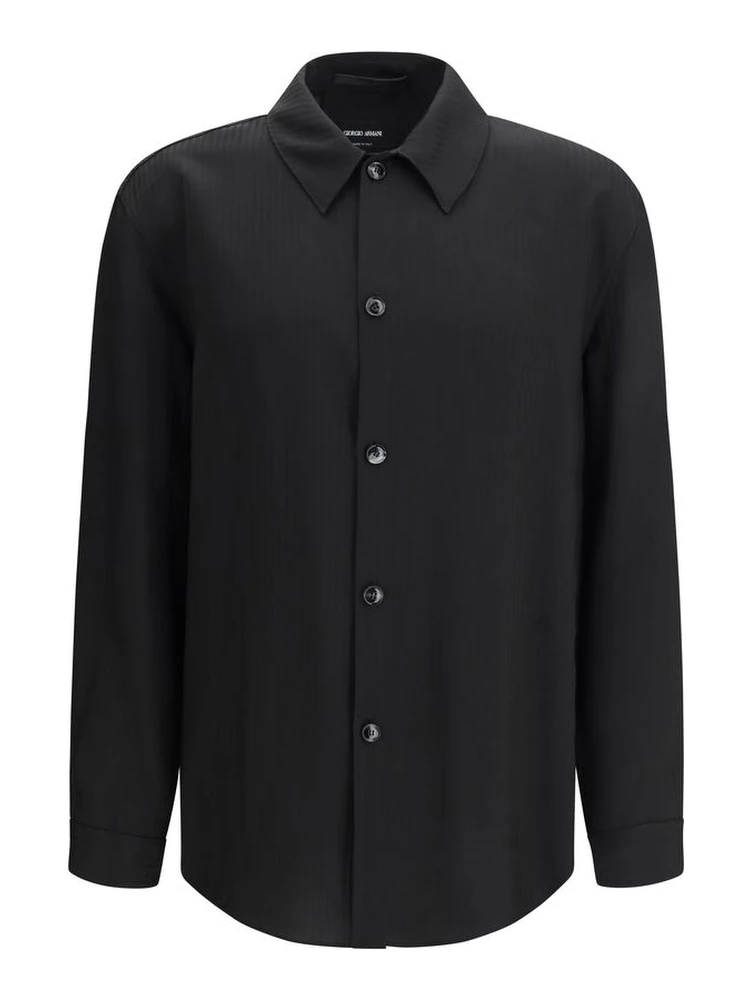 Black Viscose Dress Shirt