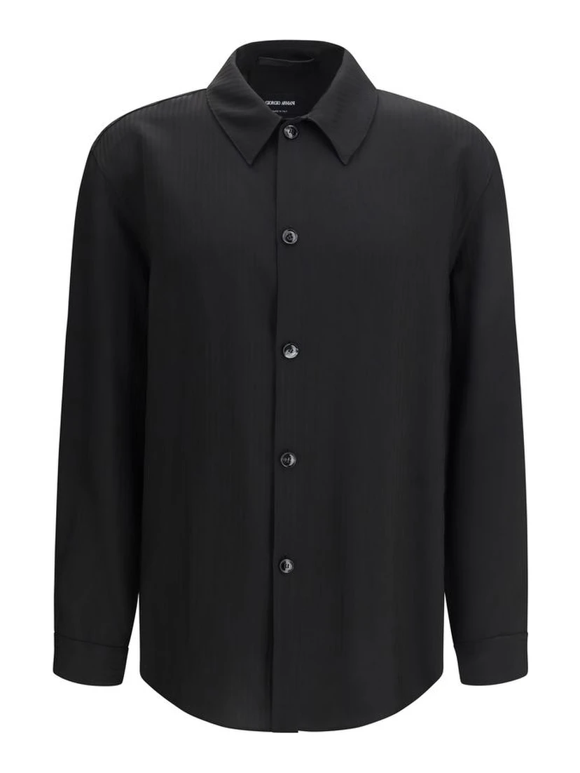 Black Viscose Dress Shirt