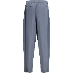 Gray Silk Casual Pants