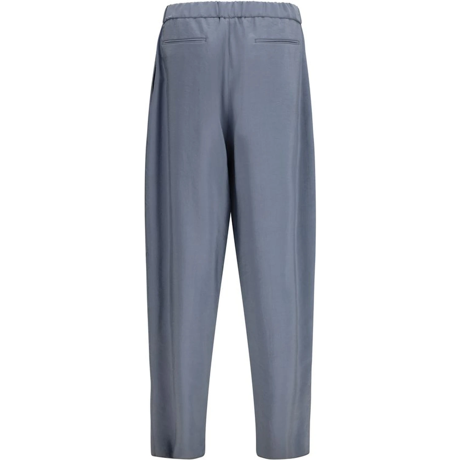 Gray Silk Casual Pants