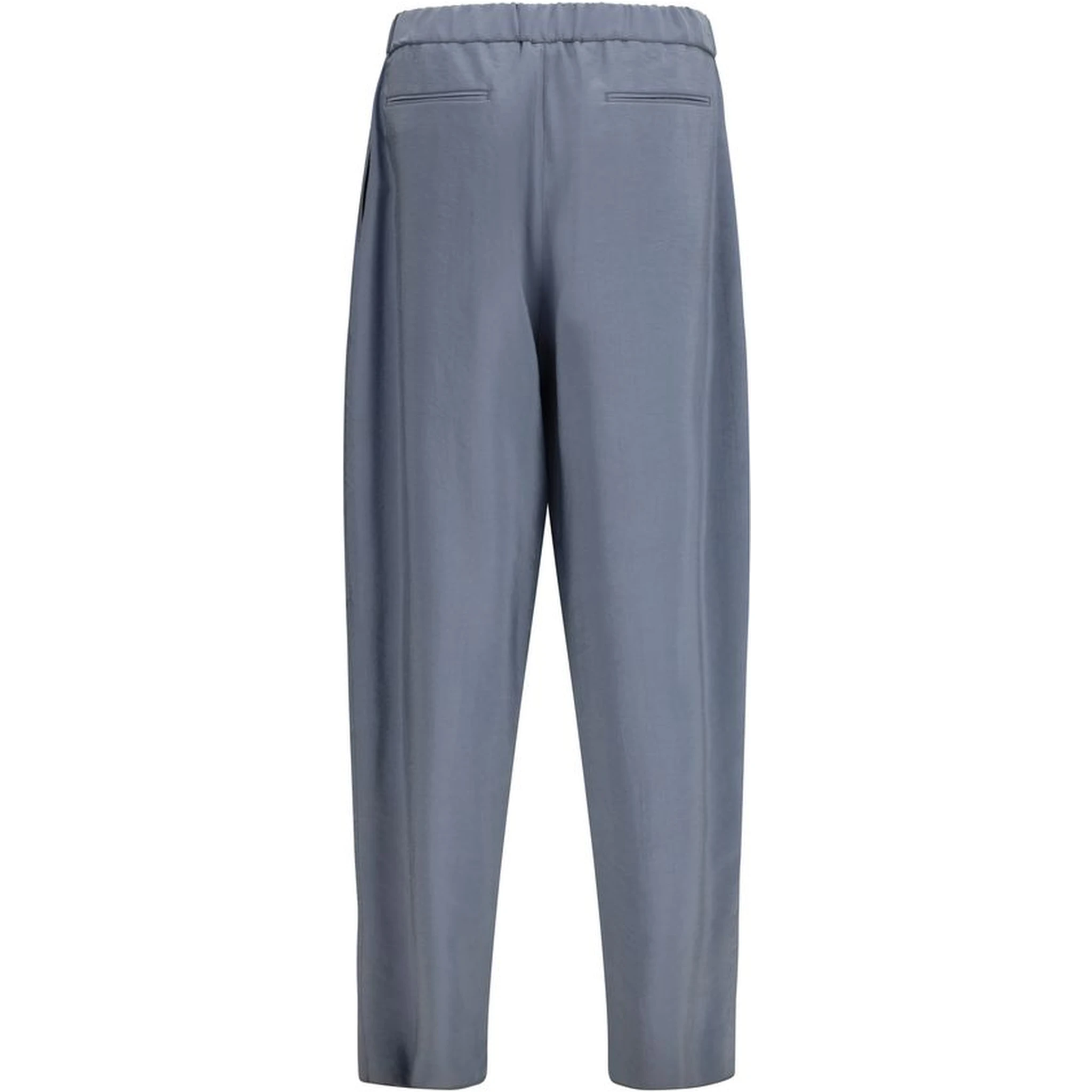 Gray Silk Casual Pants
