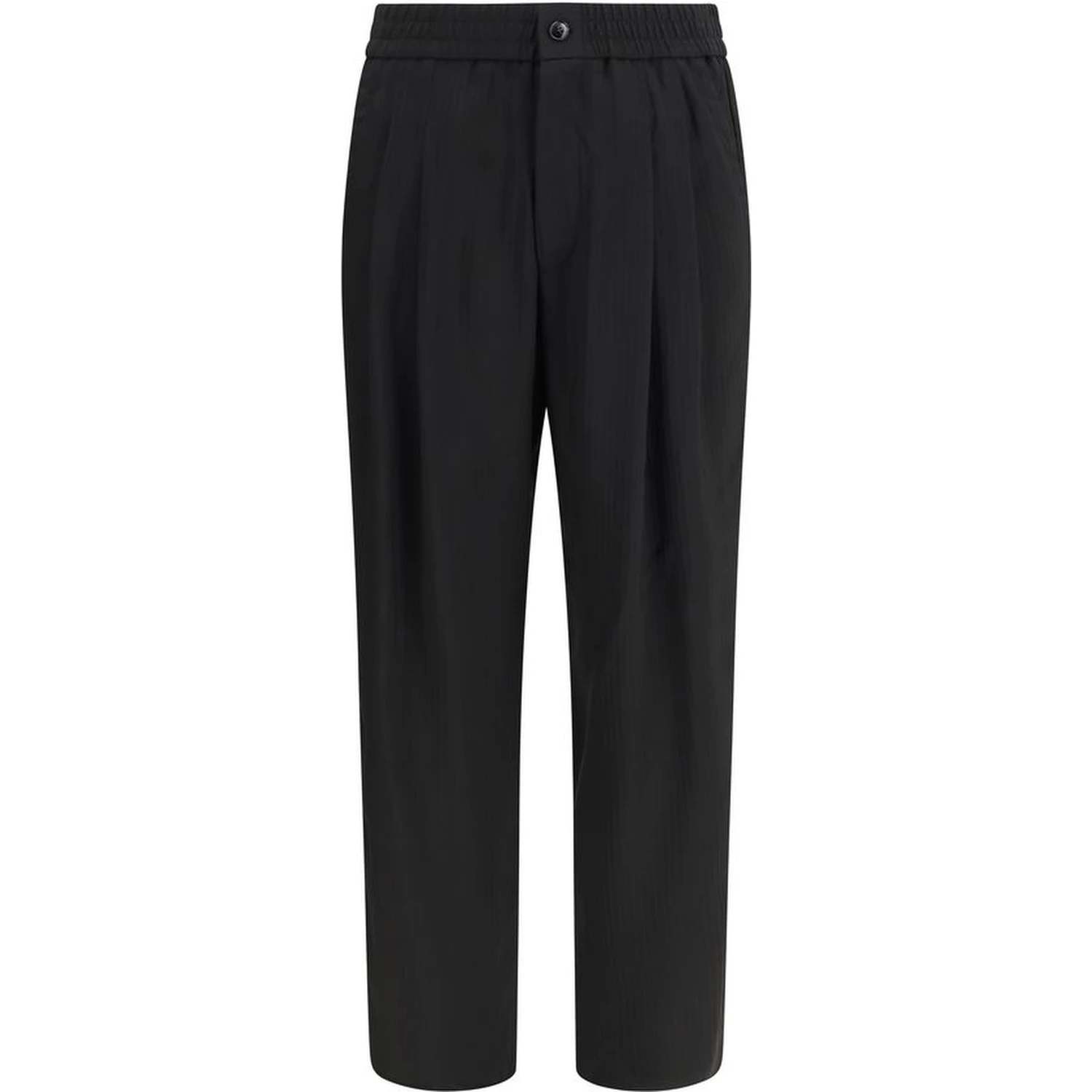 Black Viscose Casual Pants