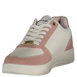 White Polyurethane Women Sneaker