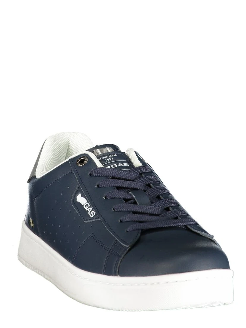 Blue Polyurethane Men Sneaker