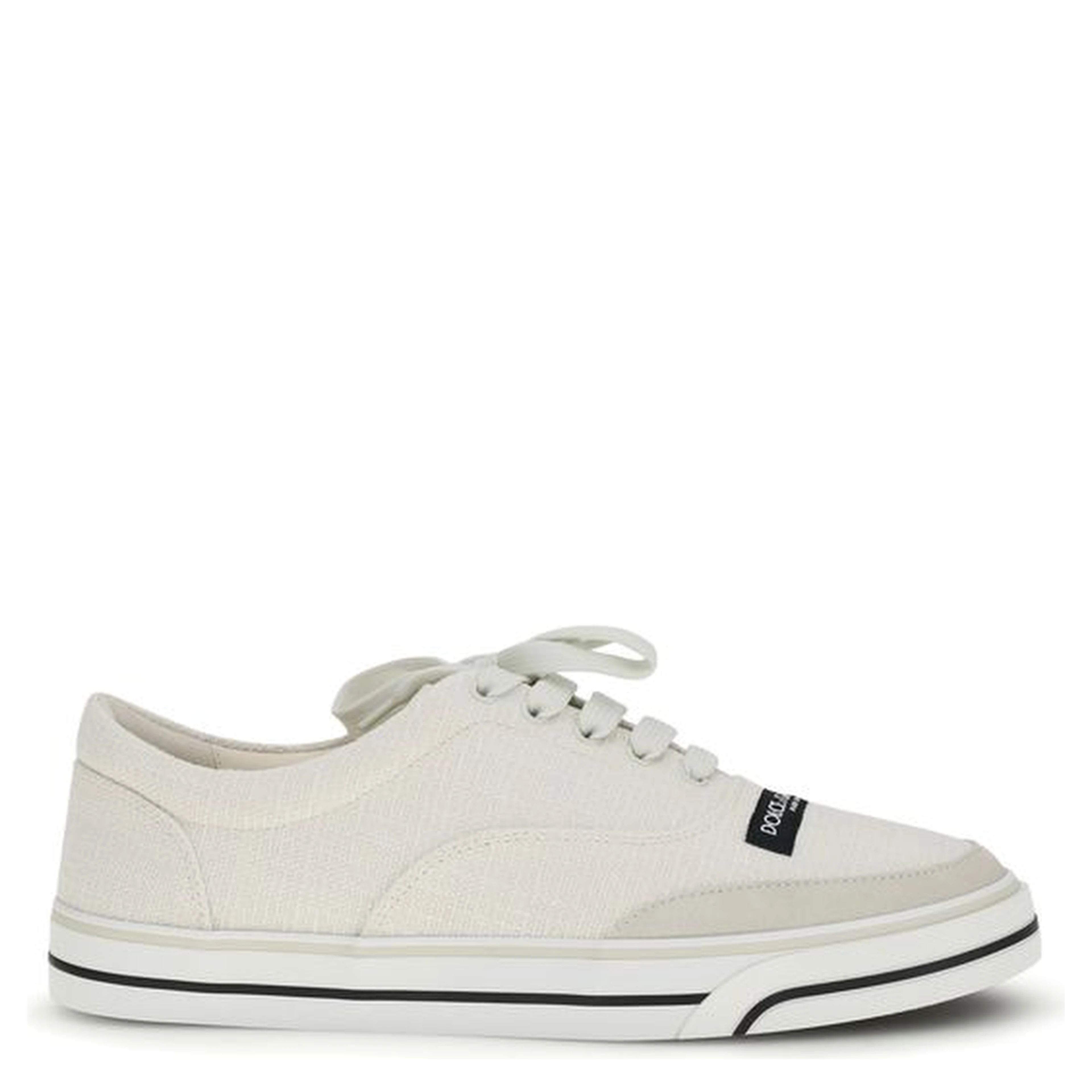 White Linen Low Top Sneakers