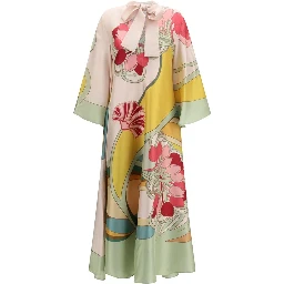 Multicolor Silk Casual Dress
