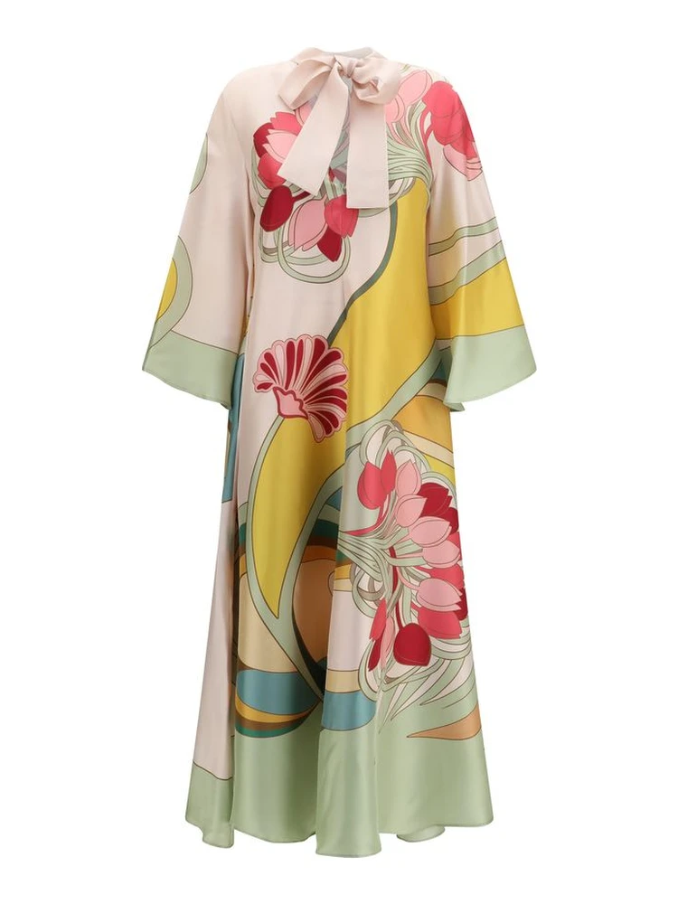 Multicolor Silk Casual Dress