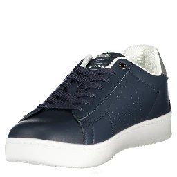 Blue Polyurethane Men Sneaker