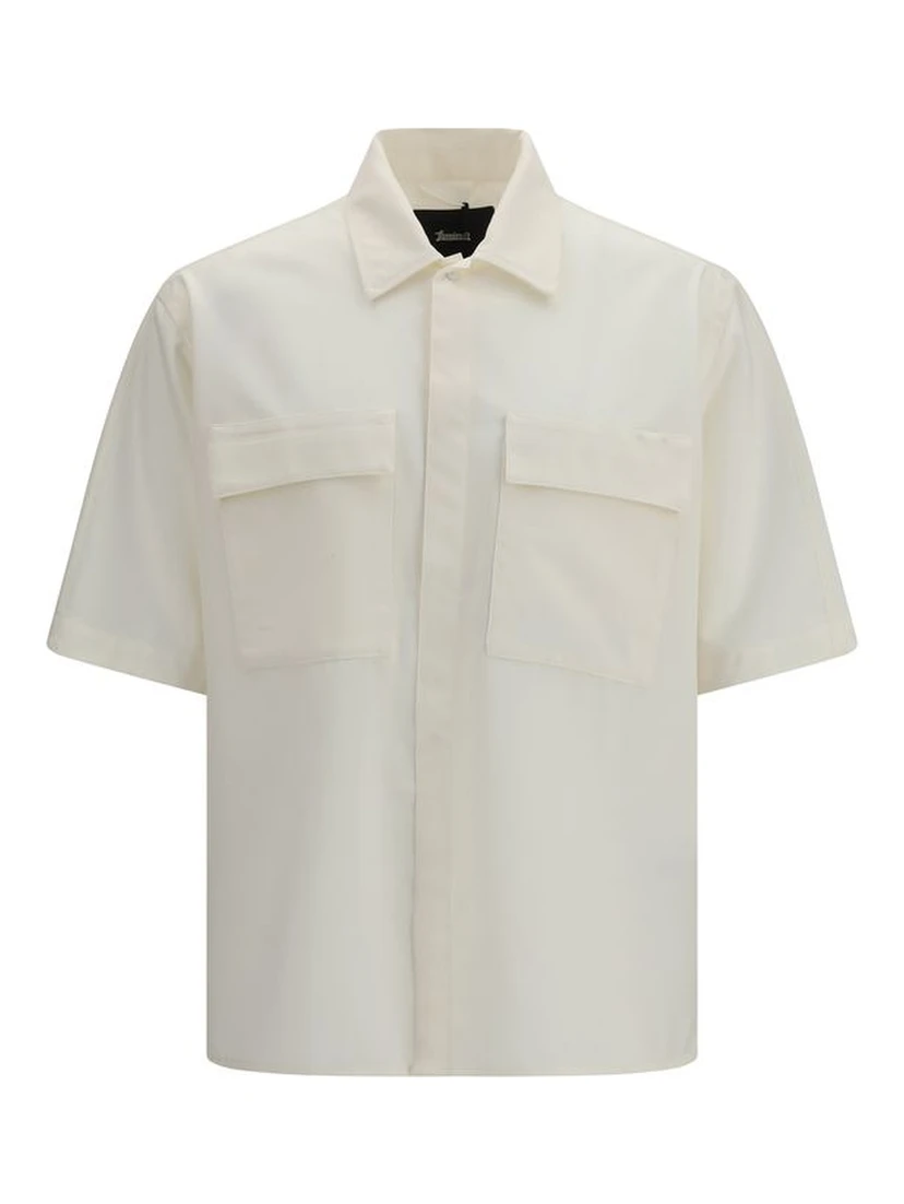 Beige Polyester Shortsleeve Shirt