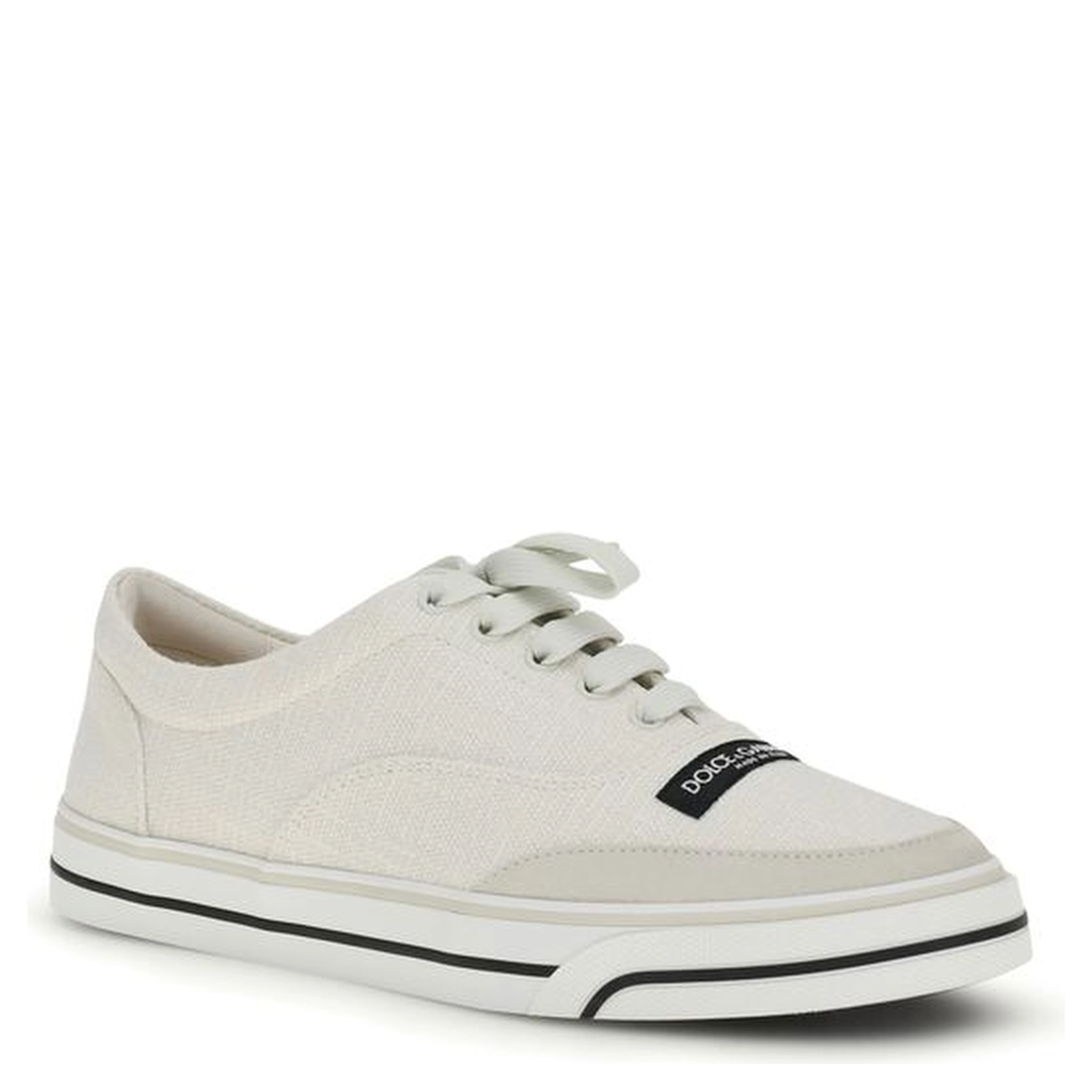 White Linen Low Top Sneakers