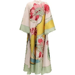 Multicolor Silk Casual Dress