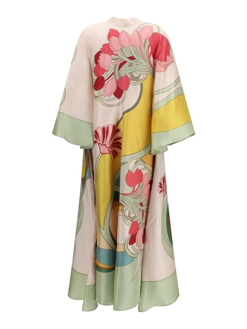 Multicolor Silk Casual Dress
