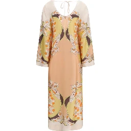 Multicolor Silk Casual Dress