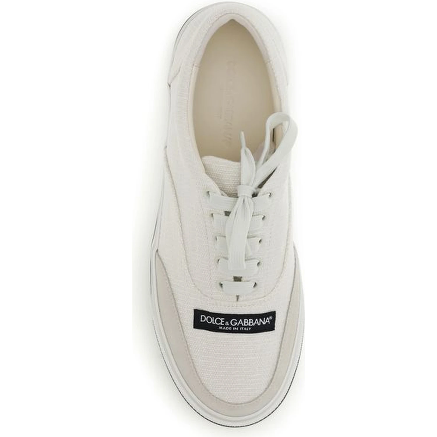 White Linen Low Top Sneakers