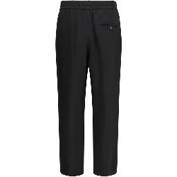 Black Viscose Casual Pants