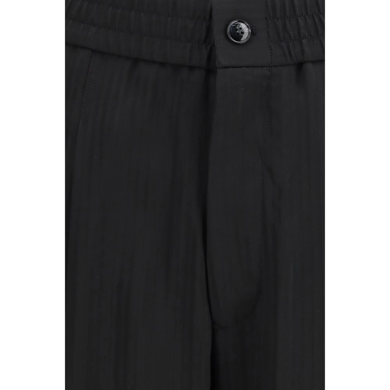 Black Viscose Casual Pants