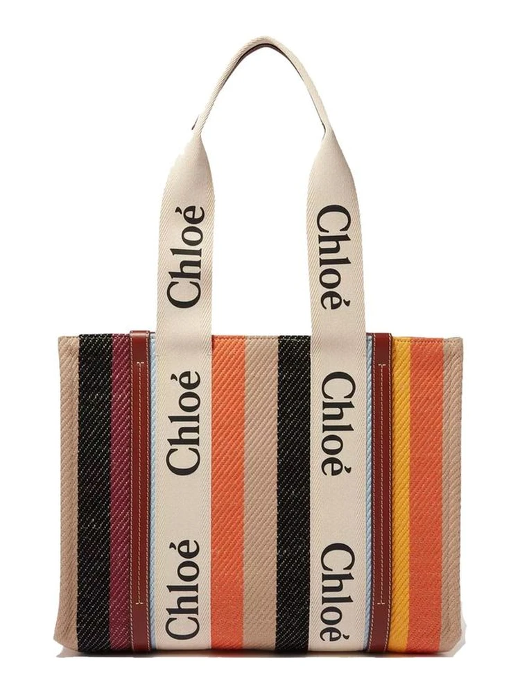 Beige Linen Tote Bag
