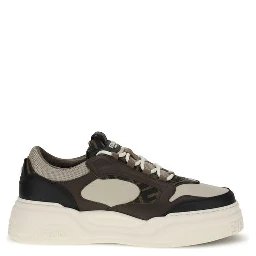 Black Calf Leather Bos Taurus Chunky Sneakers