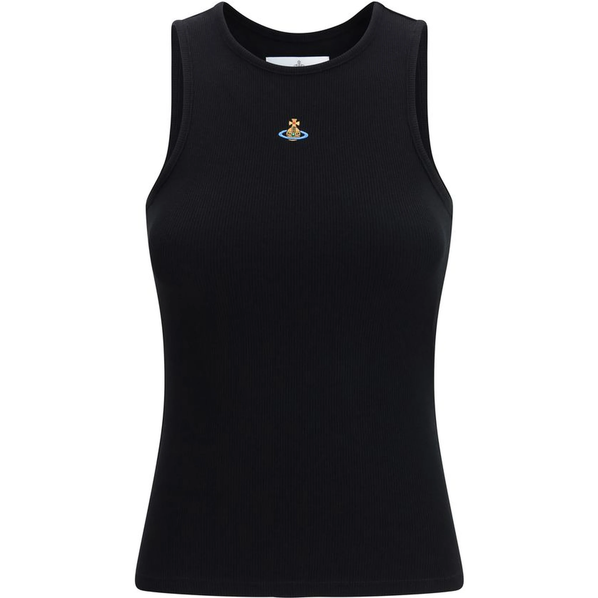 Black Cotton Sleeveles T-Shirt