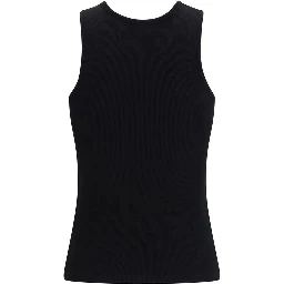 Black Cotton Sleeveles T-Shirt