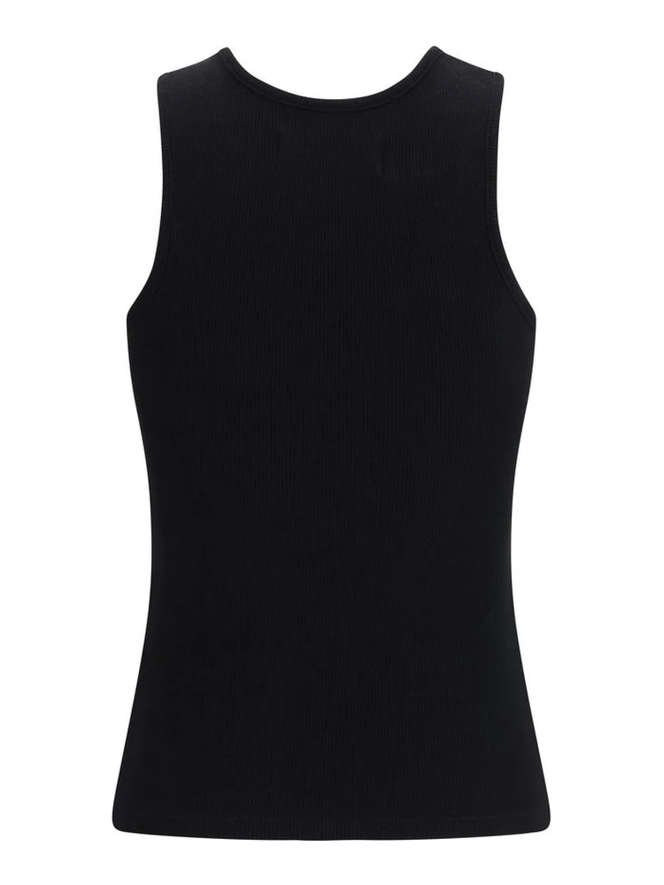 Black Cotton Sleeveles T-Shirt alternative