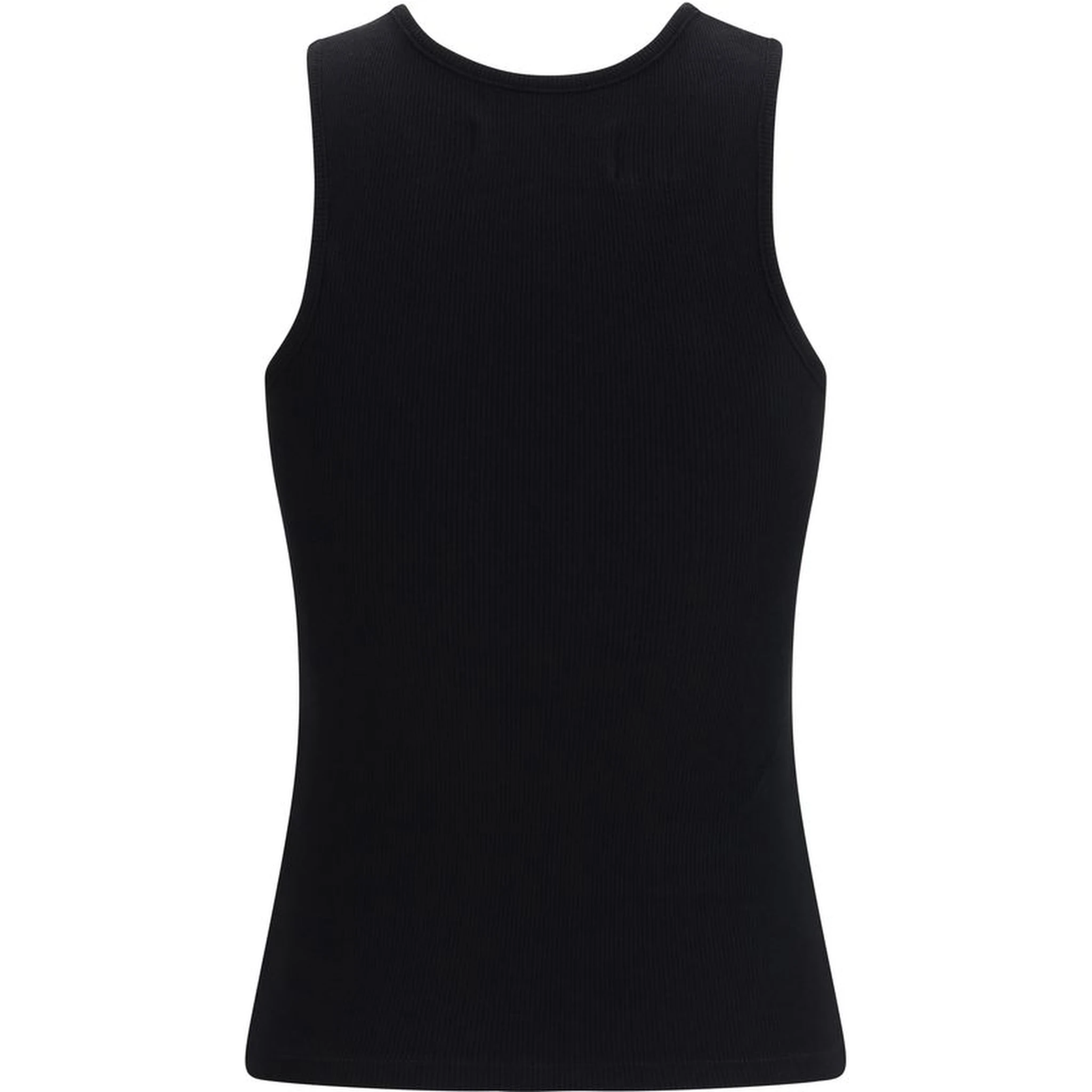 Black Cotton Sleeveles T-Shirt