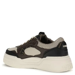 Black Calf Leather Bos Taurus Chunky Sneakers