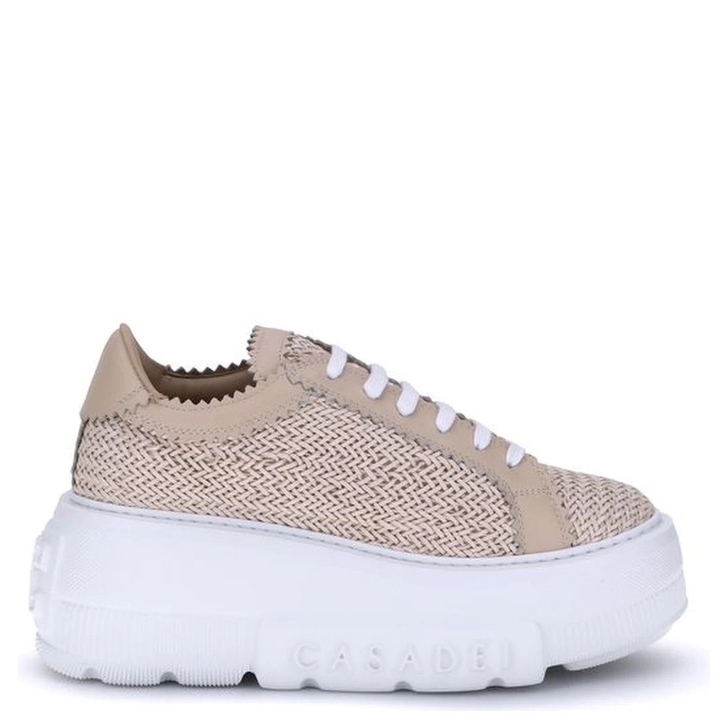 Beige Other Fibres Chunky Sneakers