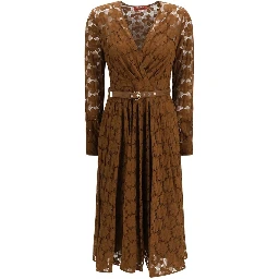 Brown Polyamide Cocktail Dress