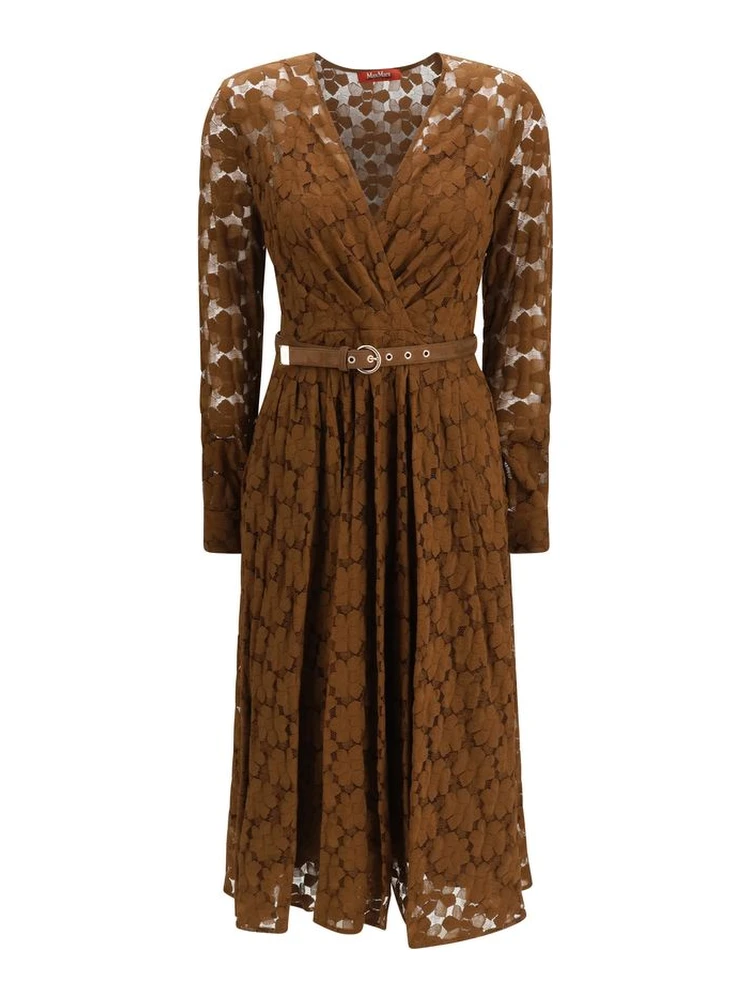Brown Polyamide Cocktail Dress