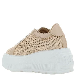 Beige Other Fibres Chunky Sneakers