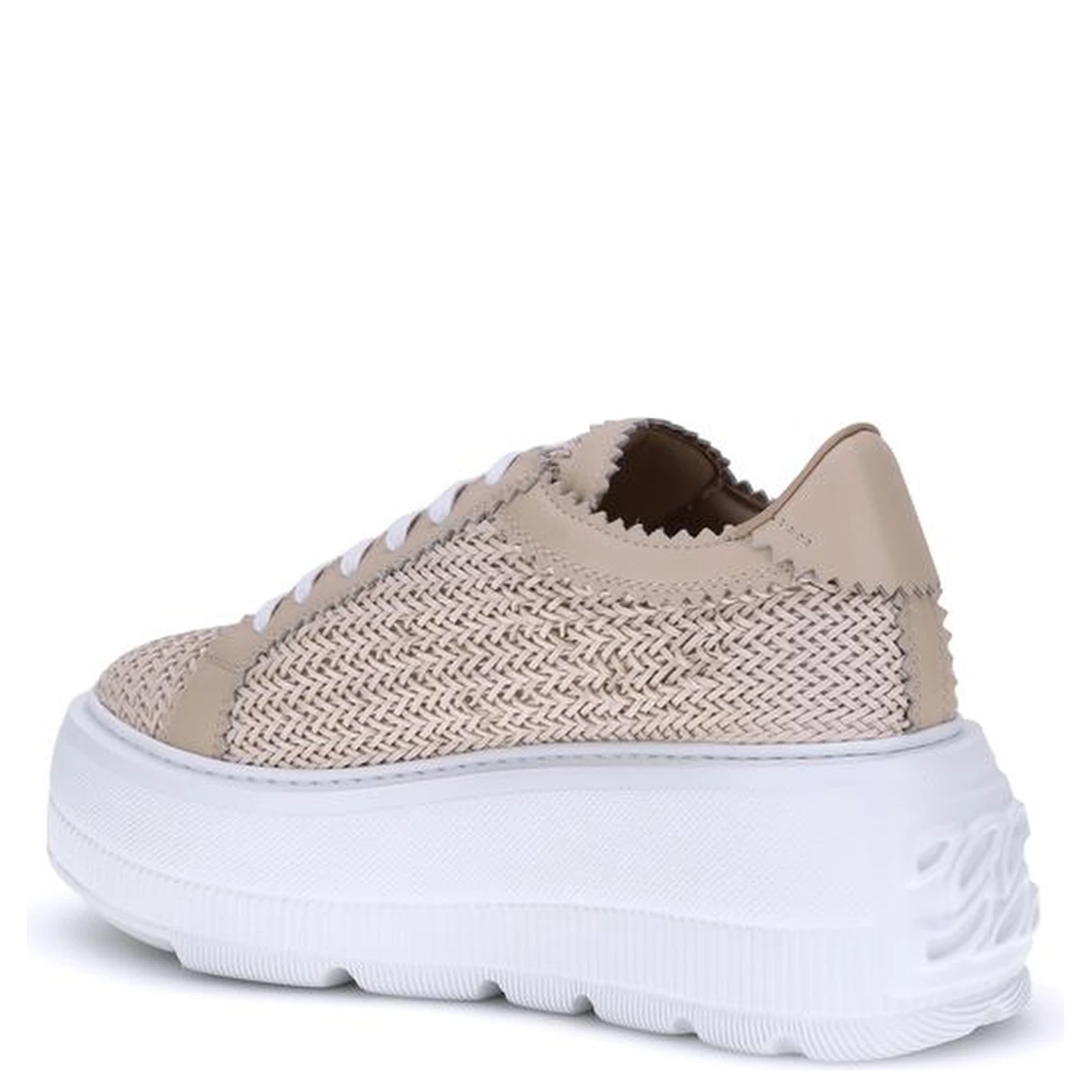 Beige Other Fibres Chunky Sneakers