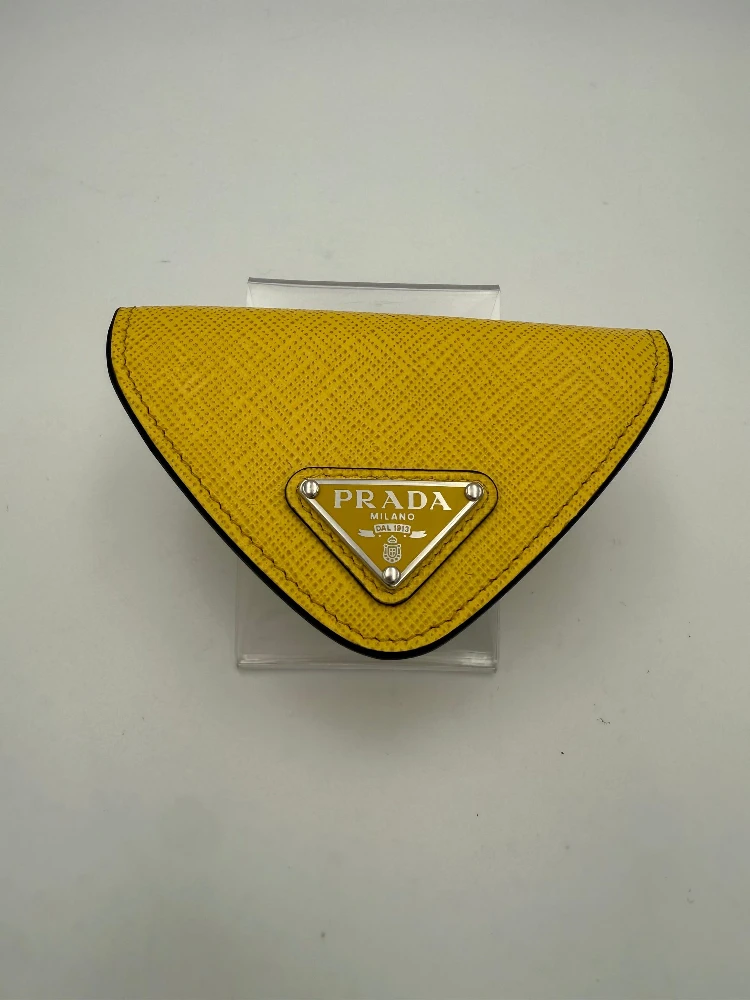 PRADA Saffiano Yellow Coin Purse
