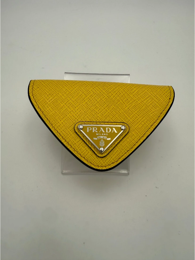 PRADA Saffiano Yellow Coin Purse