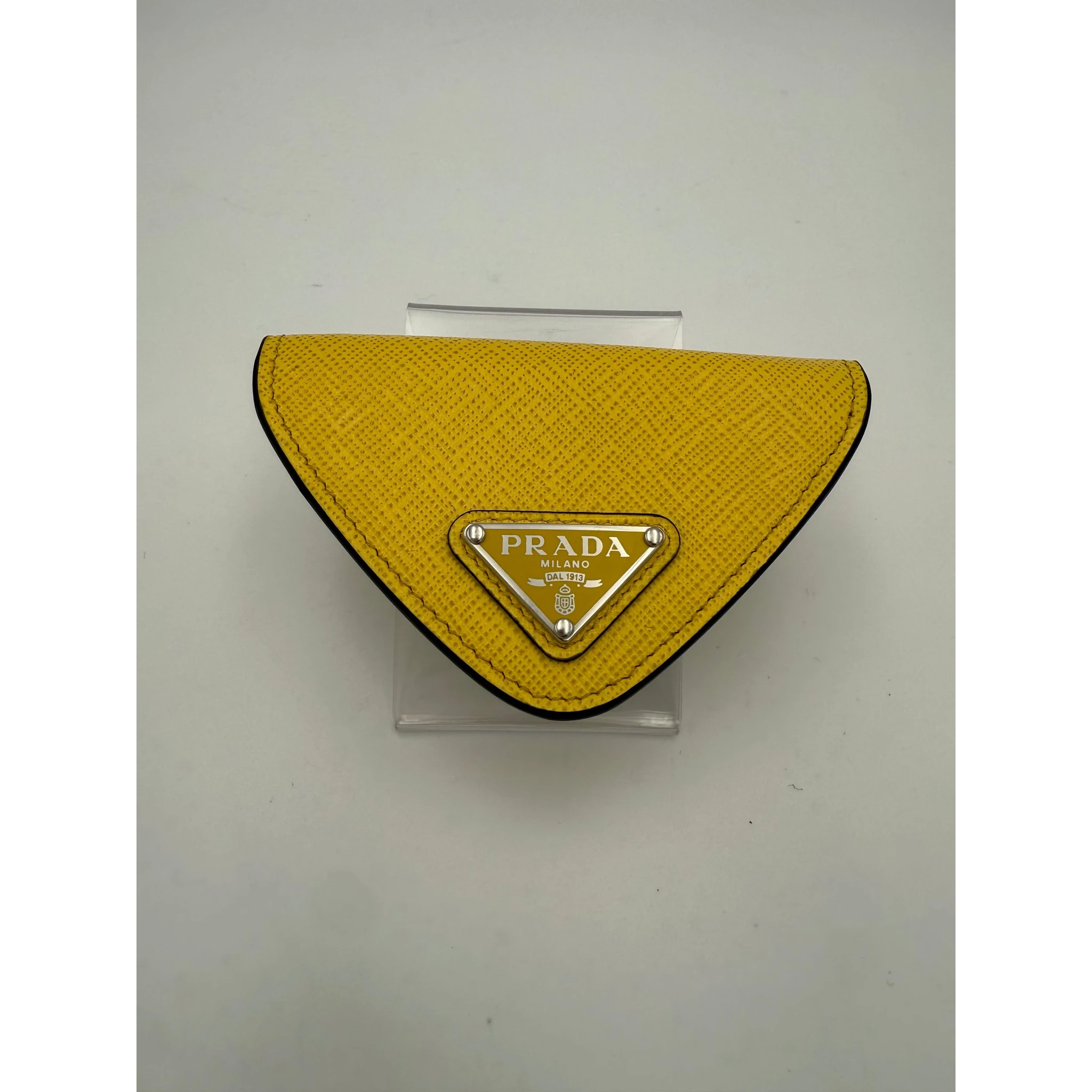 PRADA Saffiano Yellow Coin Purse