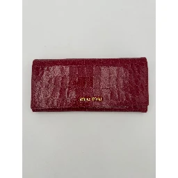MIU MIU Rosso Crocodile Print Leather Wallet