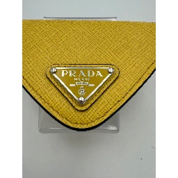 PRADA Saffiano Yellow Coin Purse