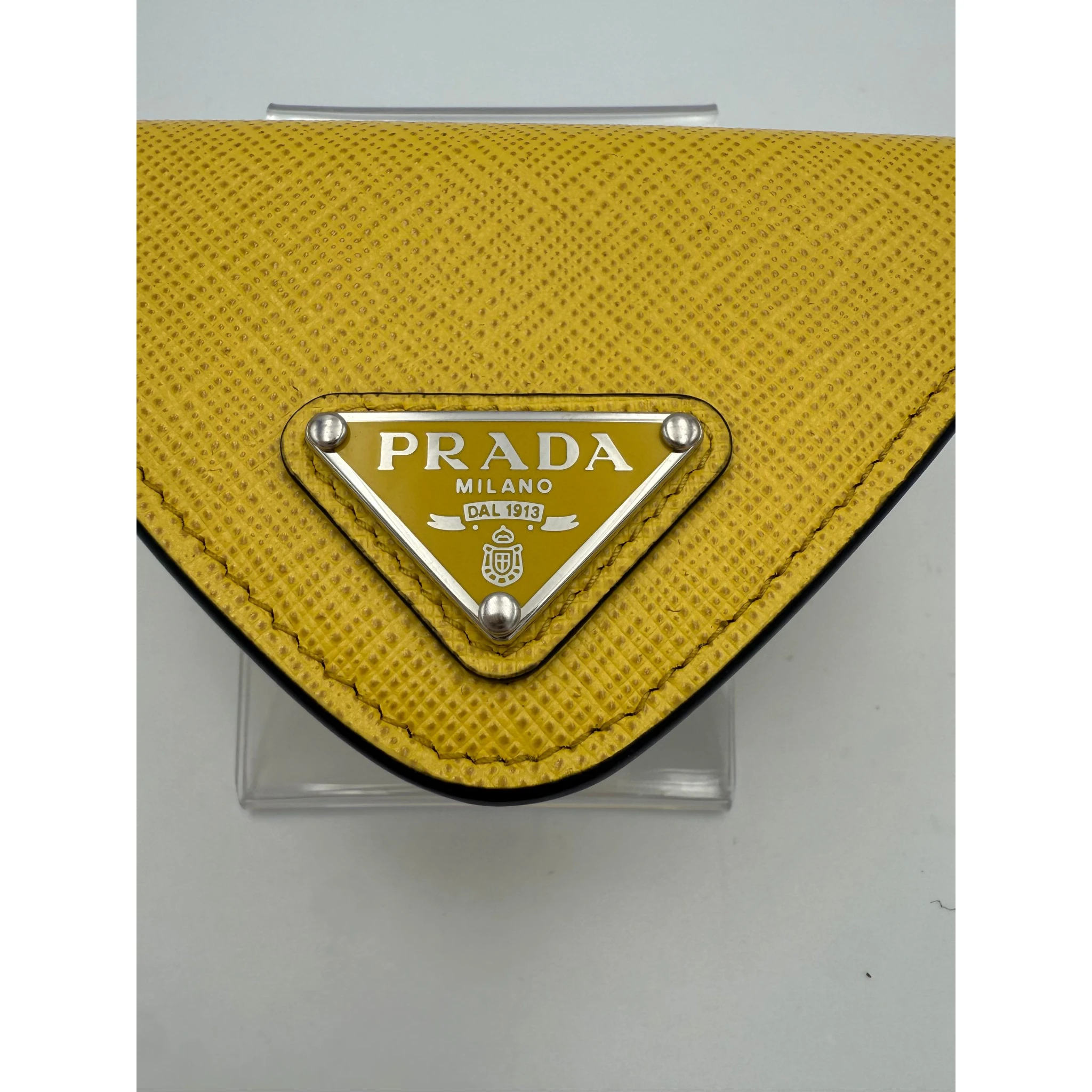 PRADA Saffiano Yellow Coin Purse