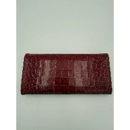 MIU MIU Rosso Crocodile Print Leather Wallet