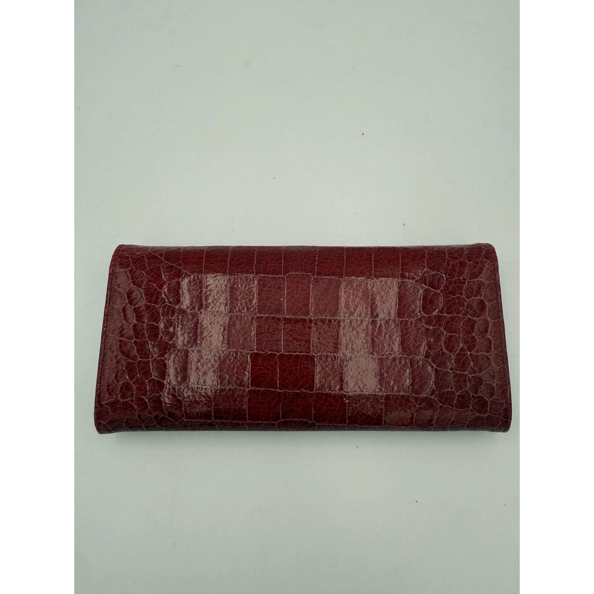 MIU MIU Rosso Crocodile Print Leather Wallet