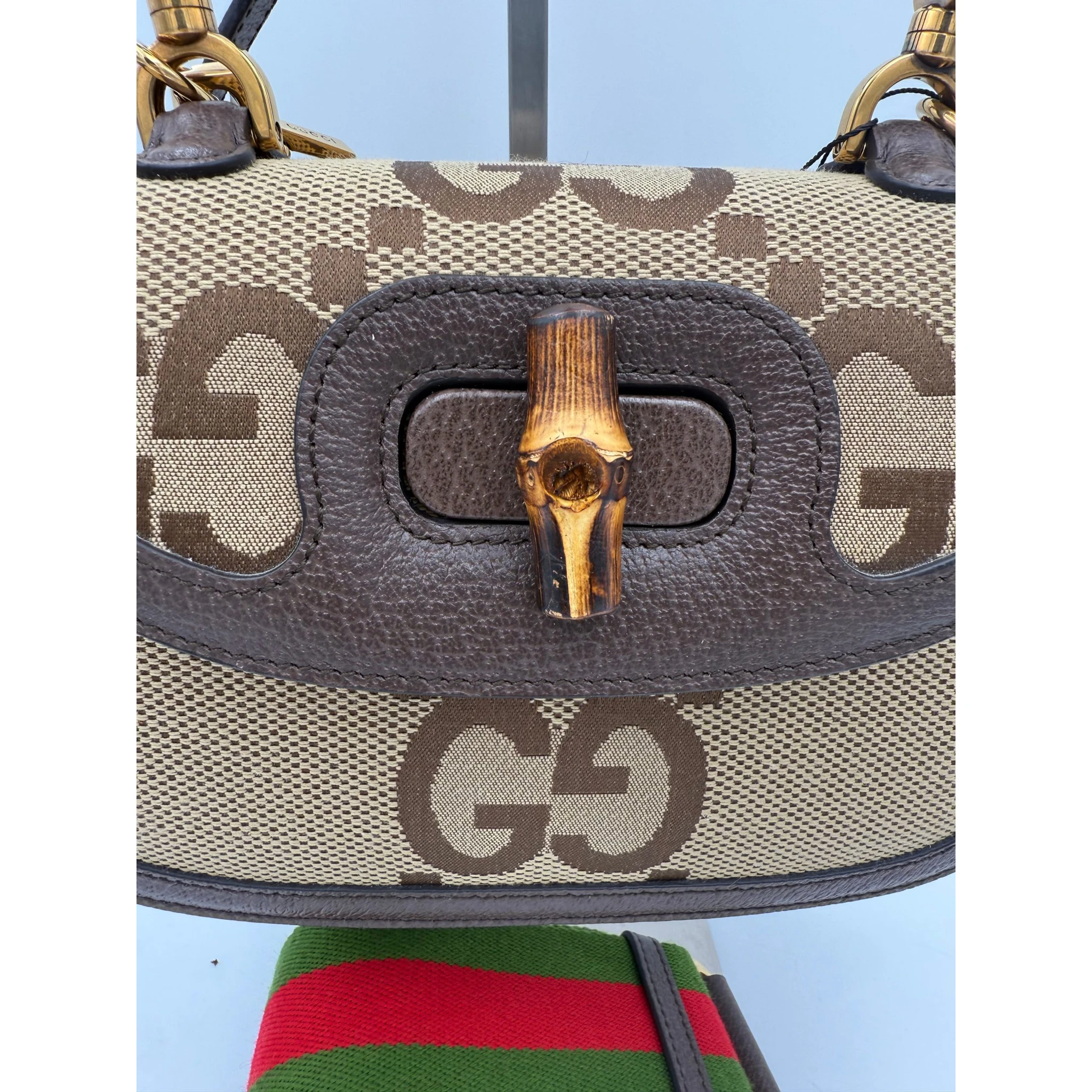 GUCCI BAMBOO 1947 GG Canvas Handbag